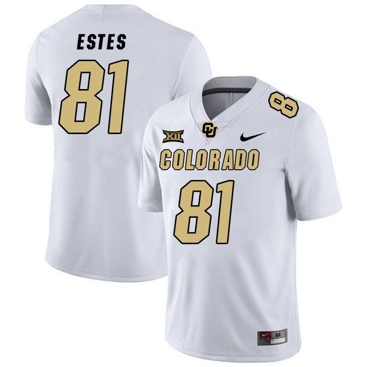 Colorado Buffaloes #81 Chernet Estes Big 12 Conference College Football Jerseys Stitched Sale-White